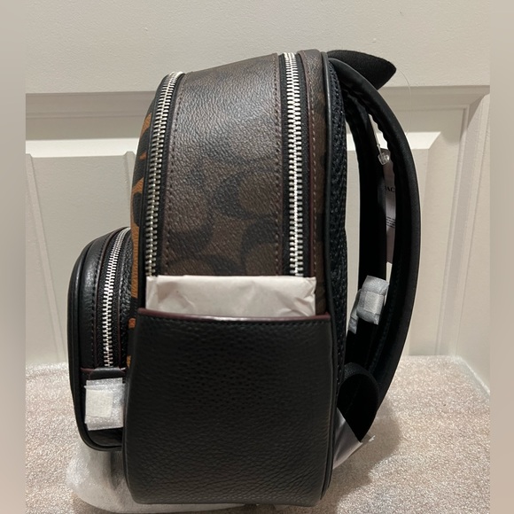 NWT Coach Mini Court Backpack In Signature Canvas With Leopard Print - Picture 2 of 14